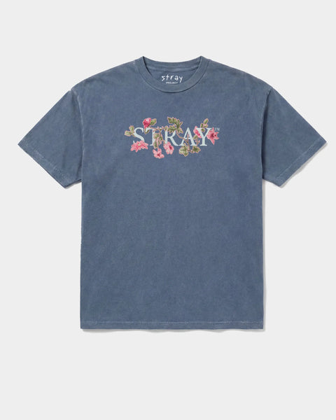 Inspire Flower Tee in Navy — rescue dog tee from Stray Project. Every purchase funds shelter dog meals.