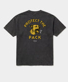 Protect The Pack tee back design — bold graphic supporting shelter dog rescue and dog adoption · Stray Project ethical apparel