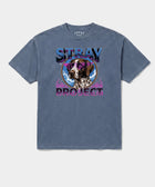 Stray Retro Tee in Navy — rescue dog tee from Stray Project. Every purchase funds shelter dog meals.