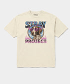 Stray Retro Tee in Off-White — rescue dog tee from Stray Project. Every purchase funds shelter dog meals.