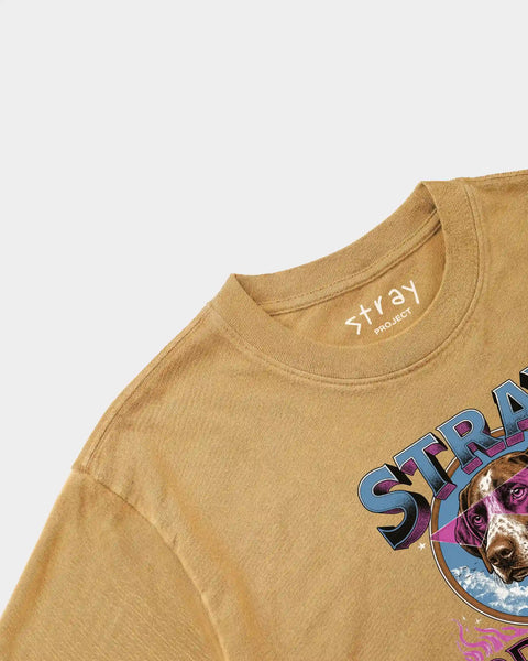 Stray Retro Tee back design — supporting shelter dog rescue · Stray Project