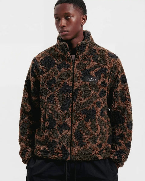 Protect The Pack Camo Fleece lifestyle styling — rescue dog fleece from Stray Project