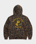 Protect The Pack Hoodie back design — supporting shelter dog rescue · Stray Project