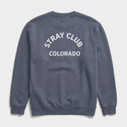 Stray Club Denver Sweatshirt back design — supporting shelter dog rescue · Stray Project