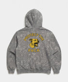Protect The Pack camo hoodie laid flat, showing full front graphic detail