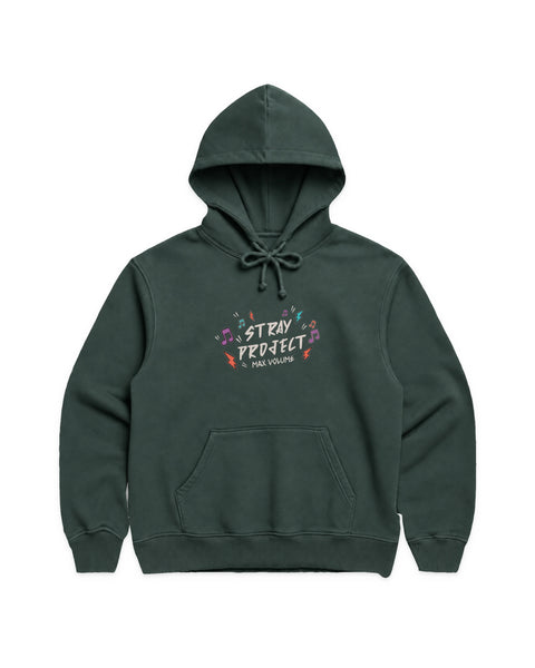 Max Volume Hoodie in Alpine Green, front view — Stray Project