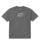 Max Volume Tee in Faded Black, front view — Stray Project