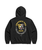 Protect the Pack 2.0 Hoodie in Black, back view — Stray Project