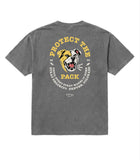 Protect the Pack 2.0 Tee in Faded Black, back view — Stray Project