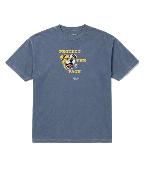 Protect the Pack 2.0 Tee in Navy, front view — Stray Project