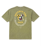 Protect the Pack 2.0 Tee in Olive Green, back view — Stray Project
