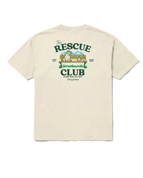 Rescue Club Good Company Tee in Off-White, back view — Stray Project