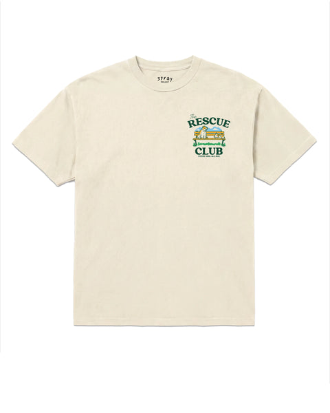 Rescue Club Good Company Tee in Off-White, front view — Stray Project
